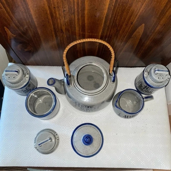 17Pc home sweet home ceramic kitchen and tea set - Picture 7 of 11